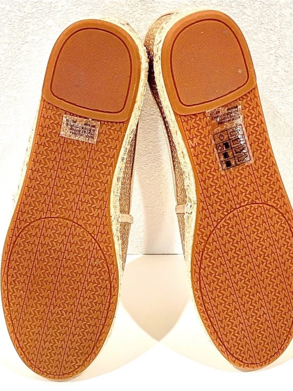 Michael Kors Kendrick Gold Metallic Espadrille Slip On Flats NWT 9